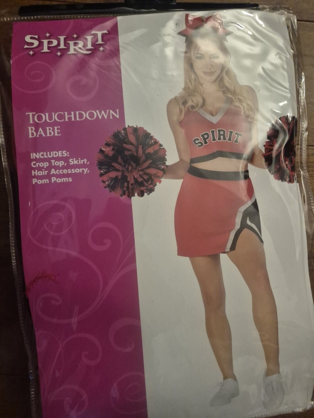 Spirit Red and Black Cheerleader Set with Pom Poms